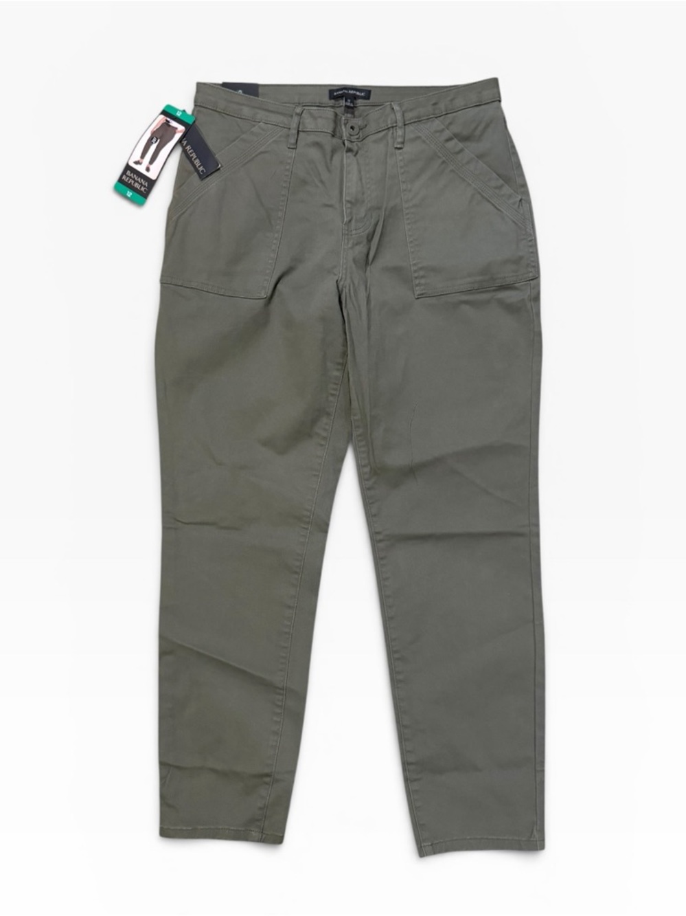 Banana Republic Olive Green Women's High Rise Twill Pants - Size 12, NWT